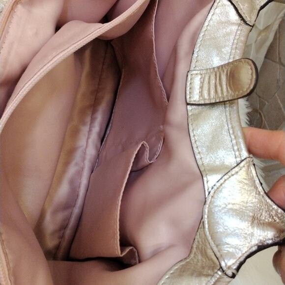 Y2K COACH Shoulder Bag 16x9 GOLD Leather Flowers Monogram Limited Edition VNTG - Picture 9 of 16